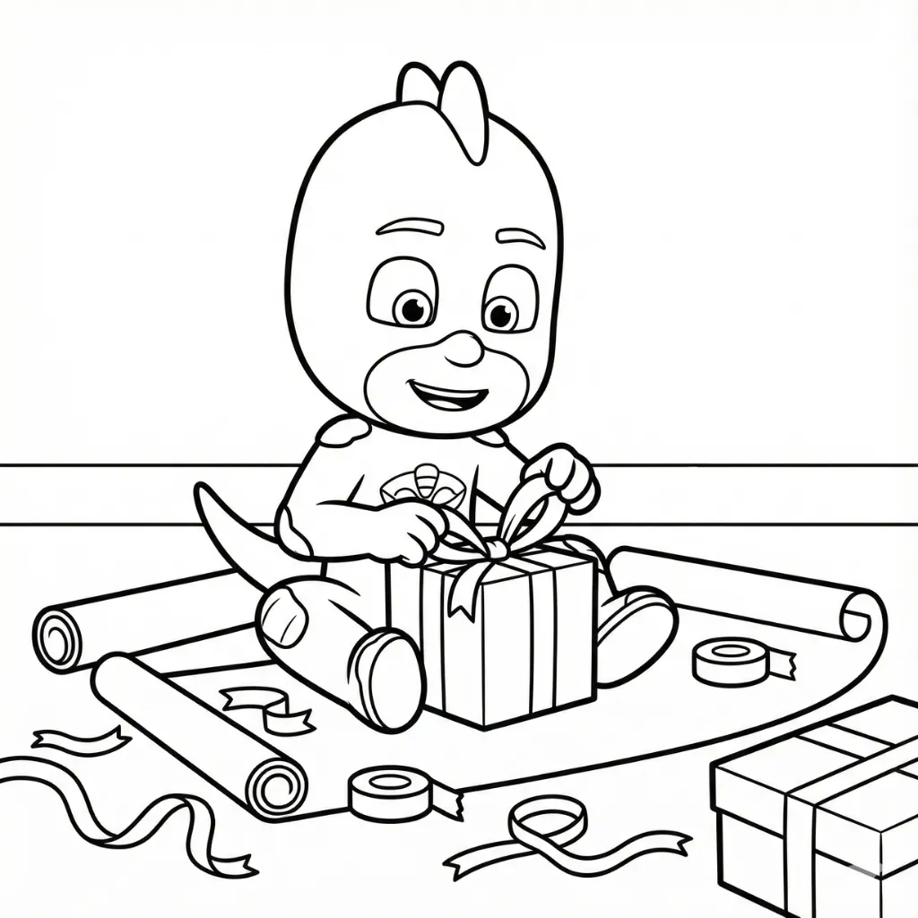 PJ Masks de Navidad 8 para colorear para niño de 10 años