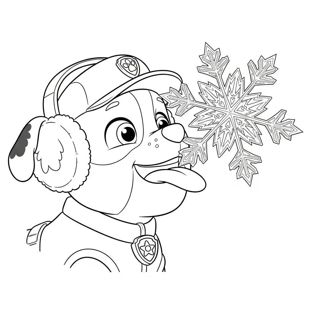 imprimir Paw Patrol de Navidad para colorear