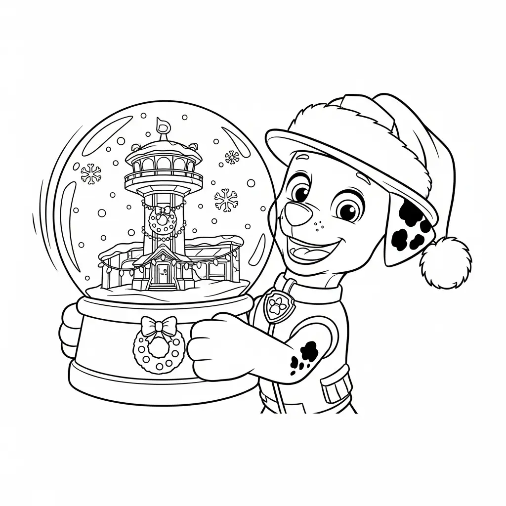 Paw Patrol de Navidad para colorear gratis para imprimir