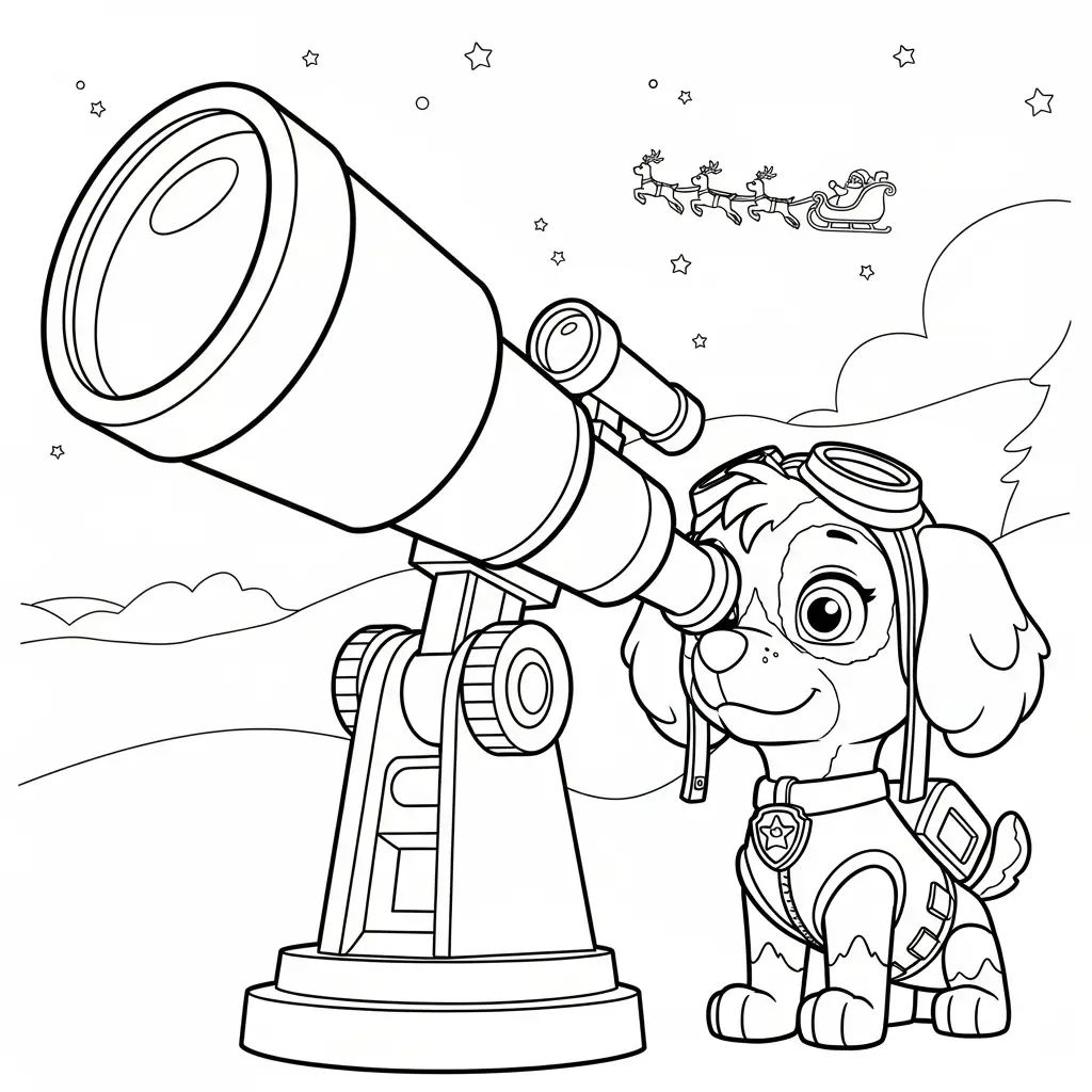 Paw Patrol de Navidad para colorear para bebé para imprimir