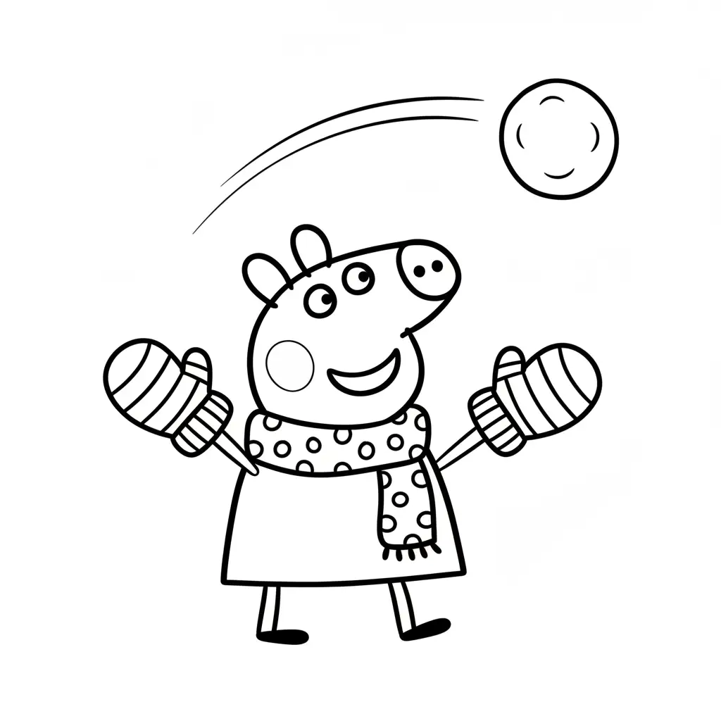 Peppa Pig de Navidad para colorear para imprimir pdf gratis 1