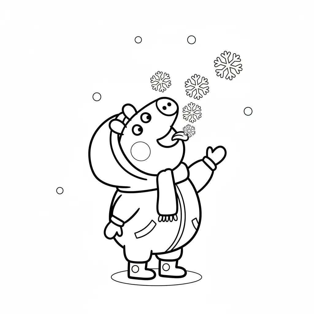 Peppa Pig de Navidad para colorear gratis para imprimir