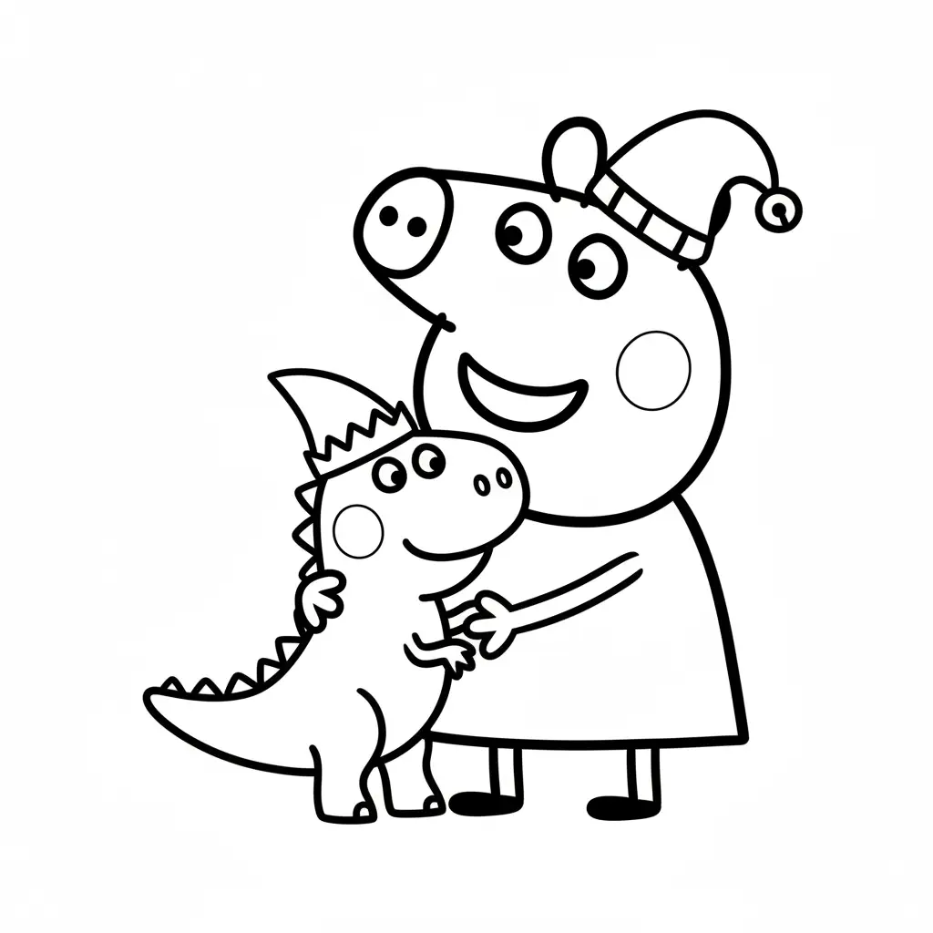 Peppa Pig de Navidad para colorear para niño de 7 años 1