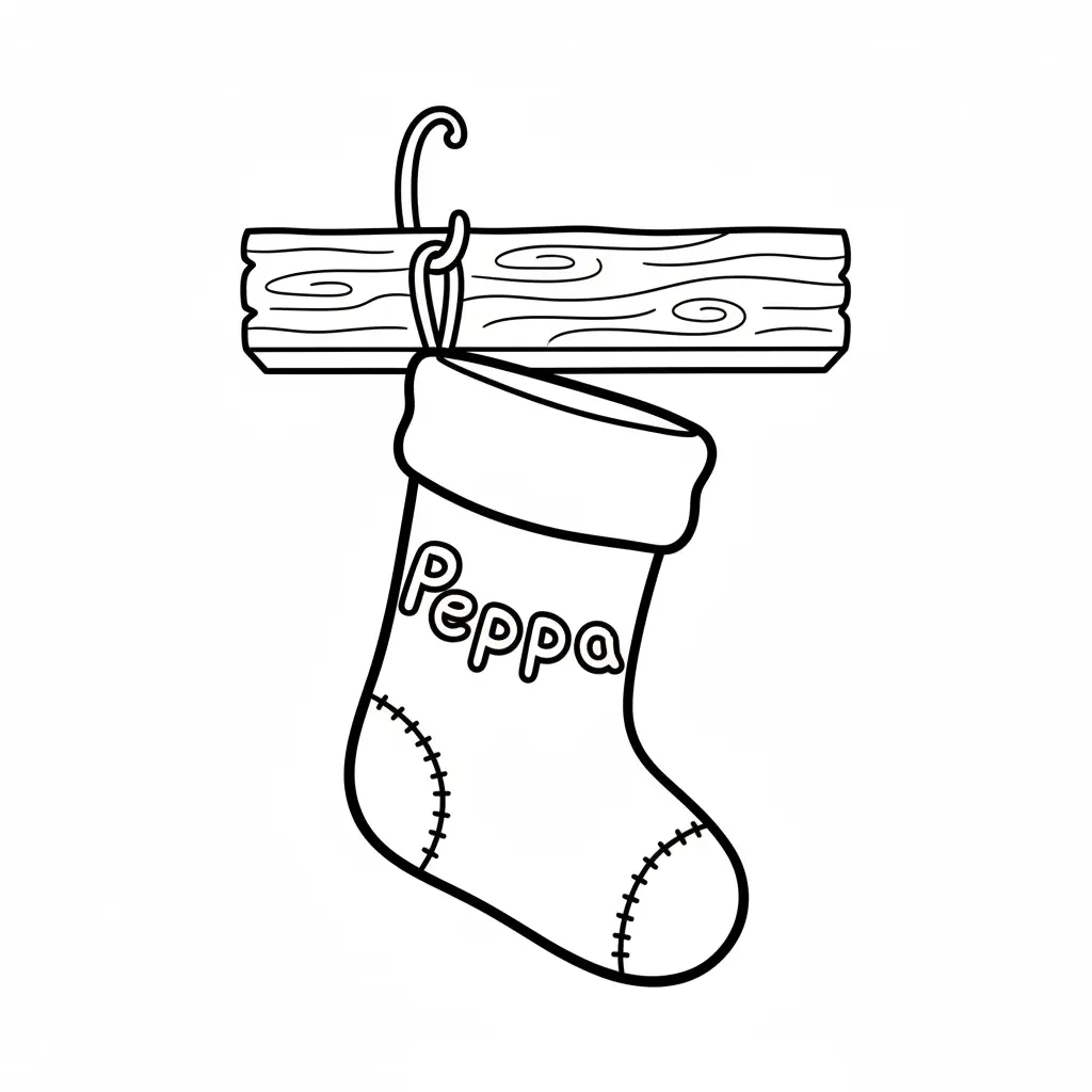 Peppa Pig de Navidad para colorear para imprimir a4