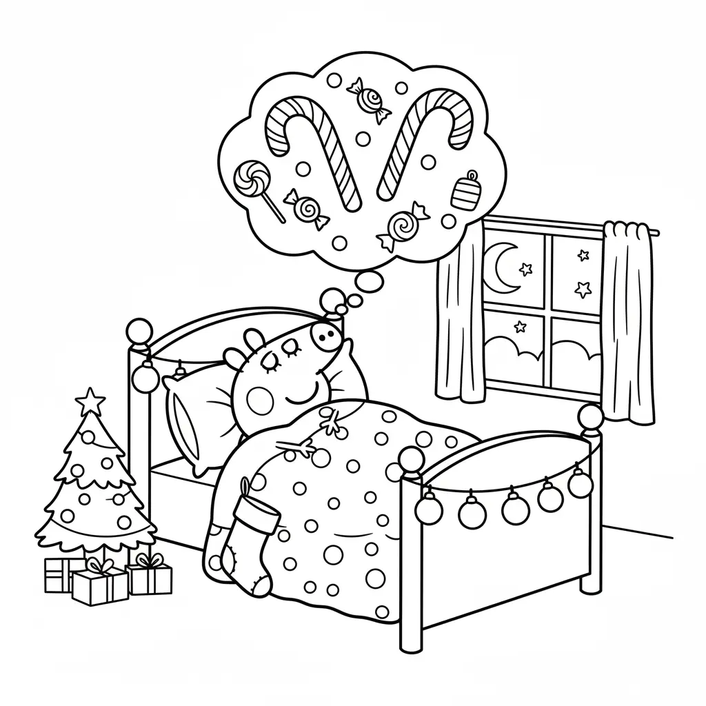 imagen para colorear Peppa Pig de Navidad niño 1