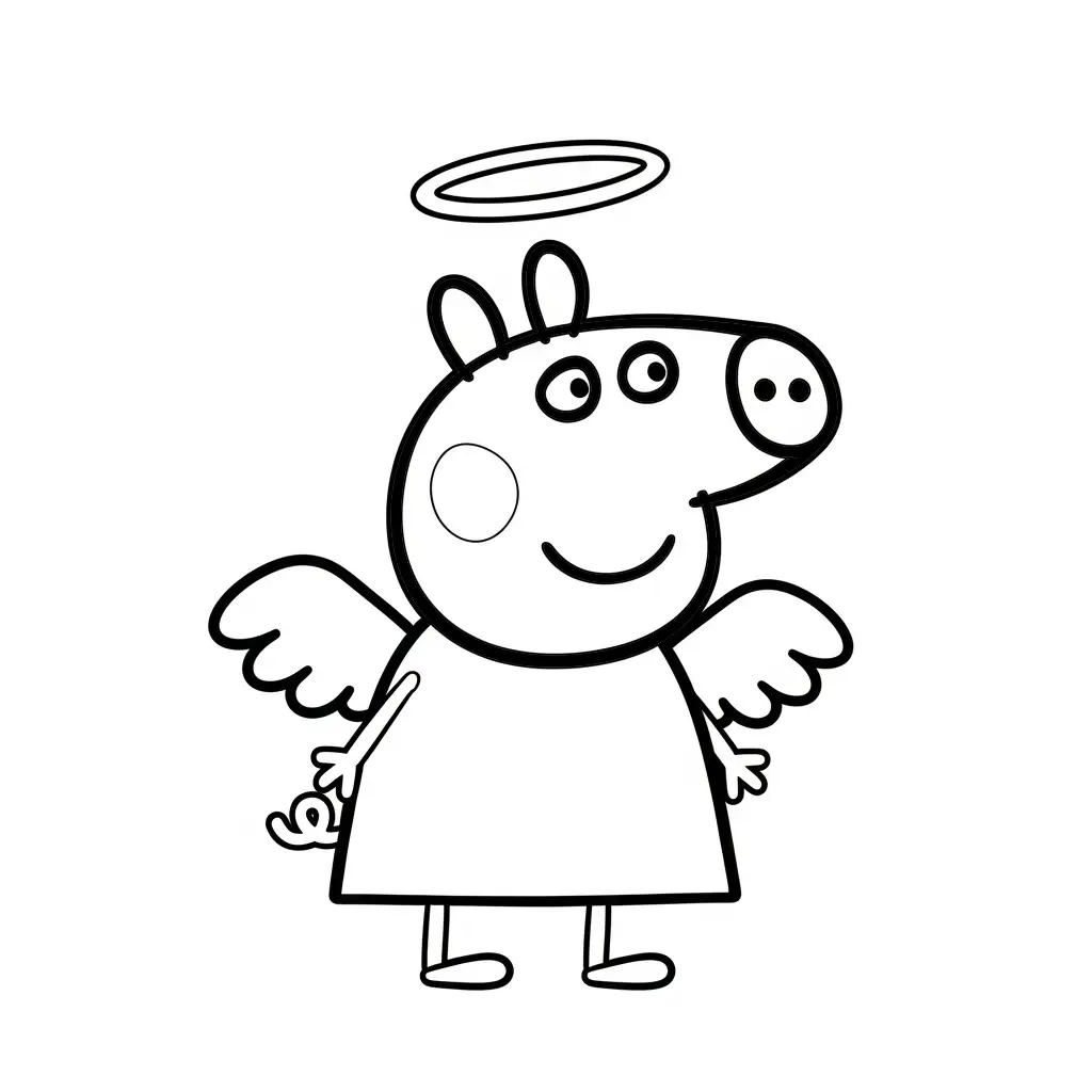 Peppa Pig de Navidad para colorear para imprimir para niño de 4 años