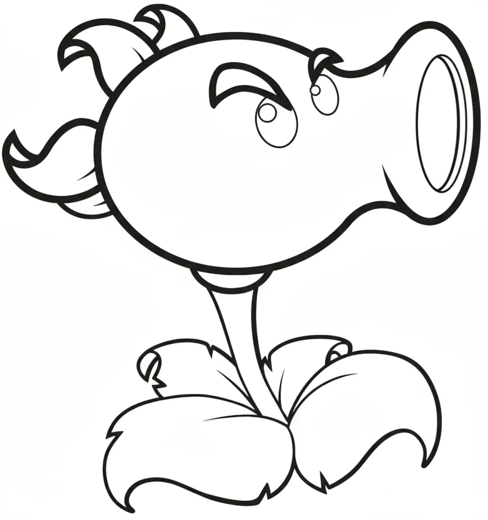 imprimir Plantas contra Zombis para colorear para niño