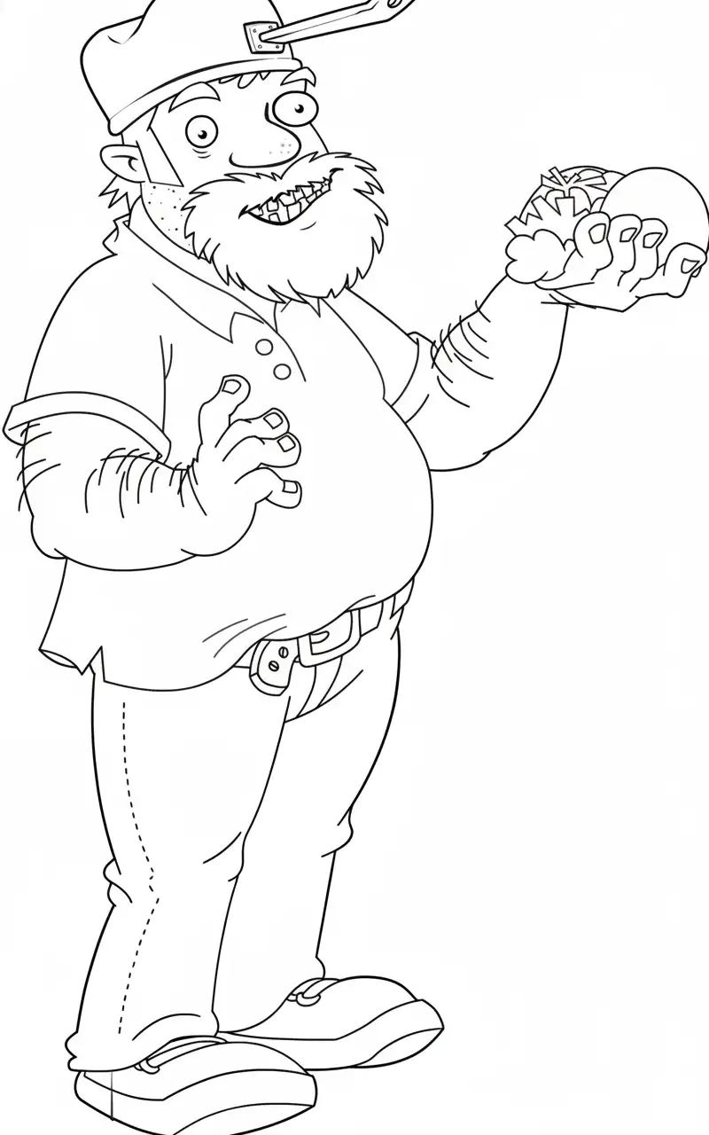 Plantas contra Zombis para colorear para niño de 6 años