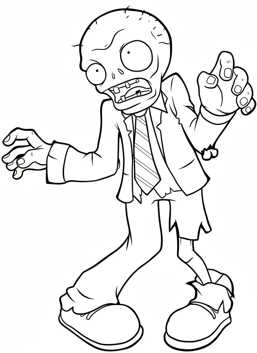 Plantas contra Zombis para colorear para niño de 7 años 1