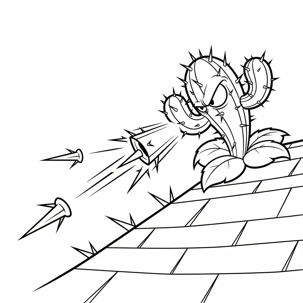 Plantas contra Zombis para colorear para niño de 7 años 2