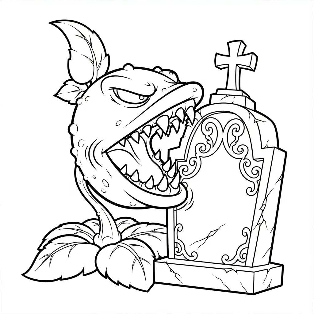 imprimir Plantas contra Zombis para colorear gratis 1