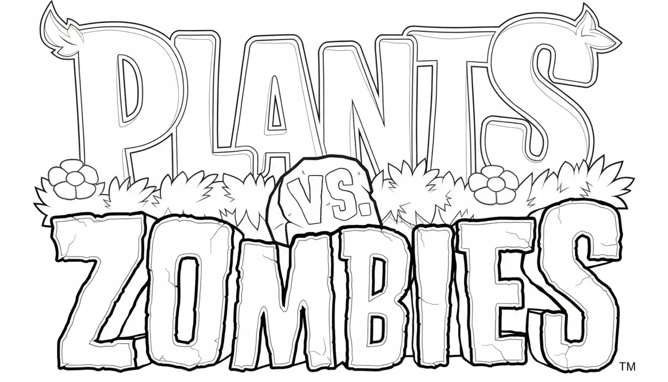 Plantas contra Zombis para colorear para imprimir para niño de 8 años