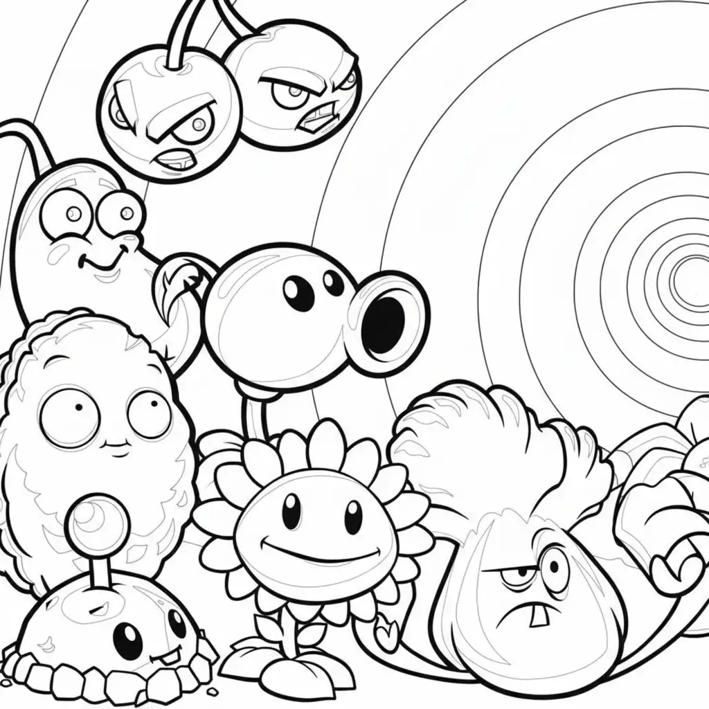 Plantas contra Zombis para colorear y dibujos