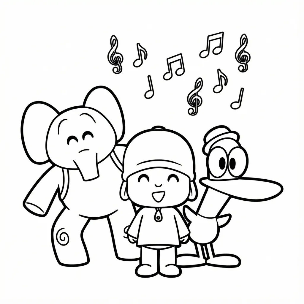 Pocoyó de Navidad 1 para colorear para niño para imprimir