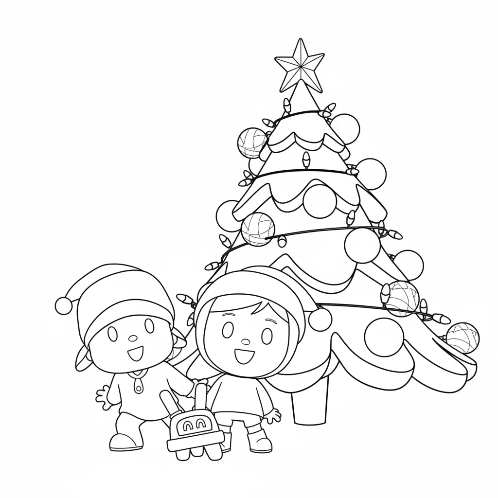 Pocoyó de Navidad 10 para colorear para imprimir para niño de 12 años