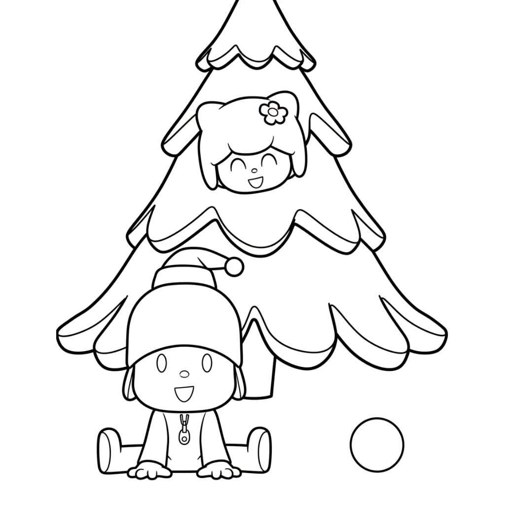 Pocoyó de Navidad 11 para colorear para niño gratis