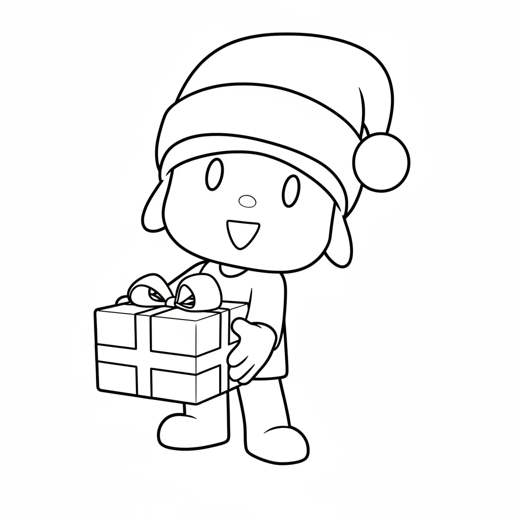 Pocoyó de Navidad 12 para colorear para niño de para imprimir