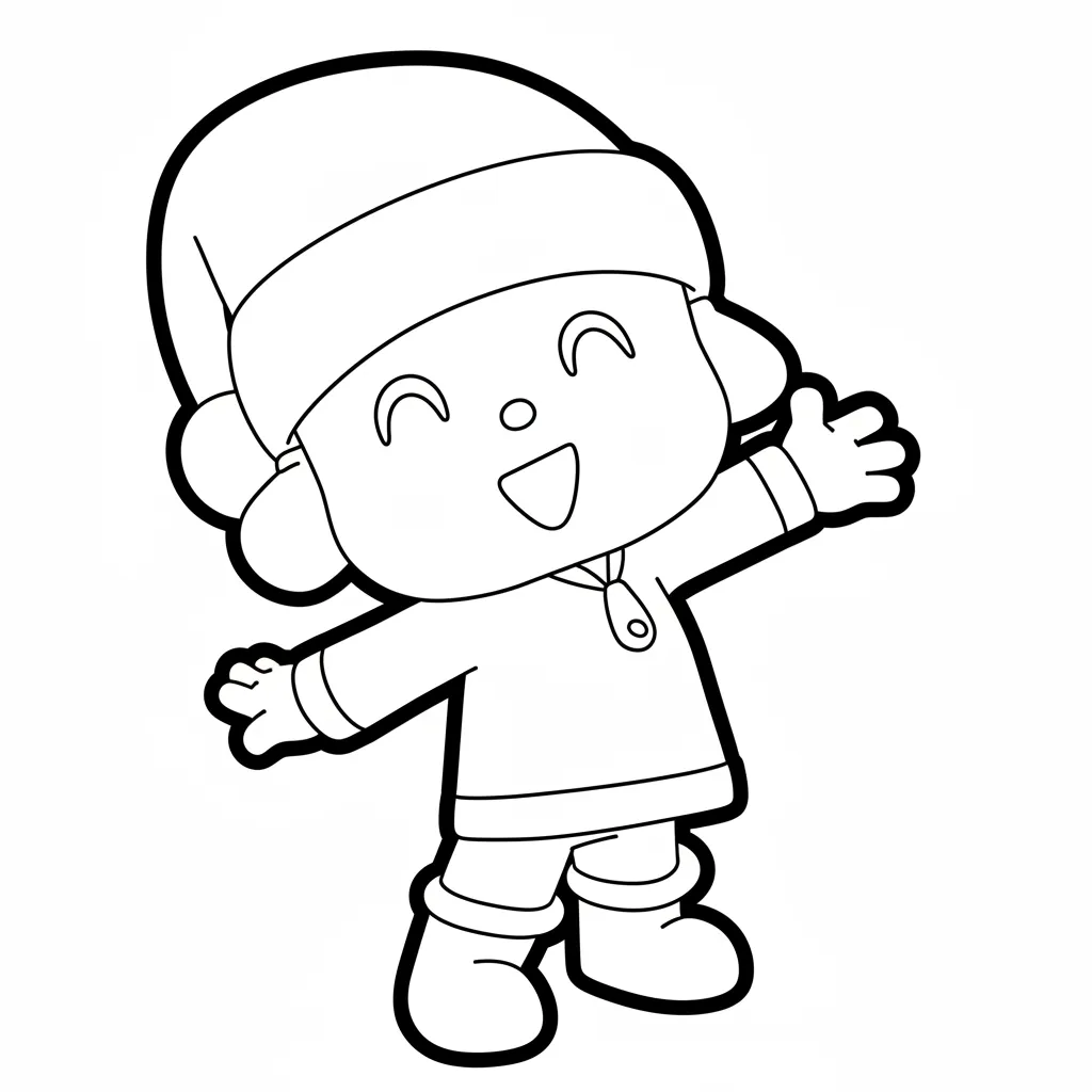 Pocoyó de Navidad 17 para colorear para imprimir para niño de 3 años