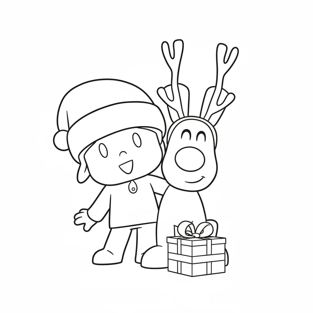 Pocoyó de Navidad 18 para colorear para imprimir gratis