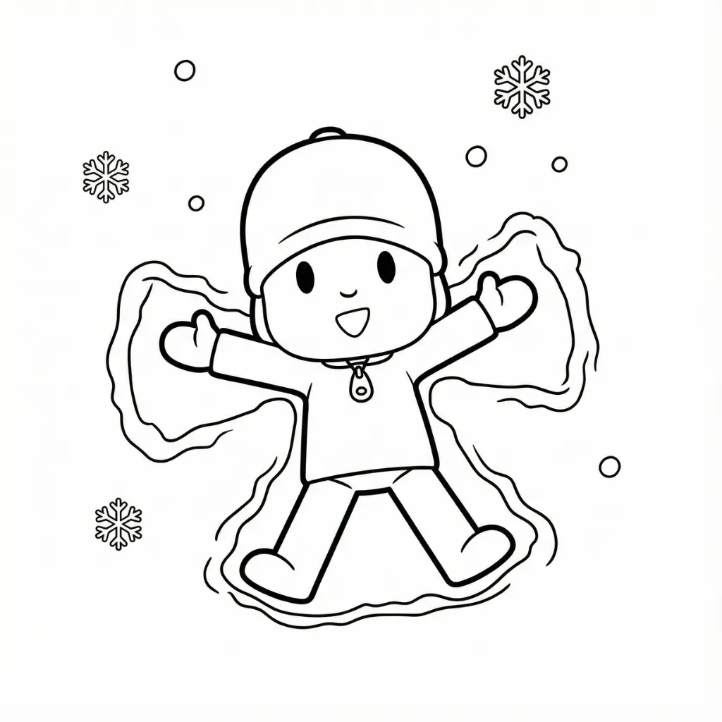 imprimir Pocoyó de Navidad 2 para colorear