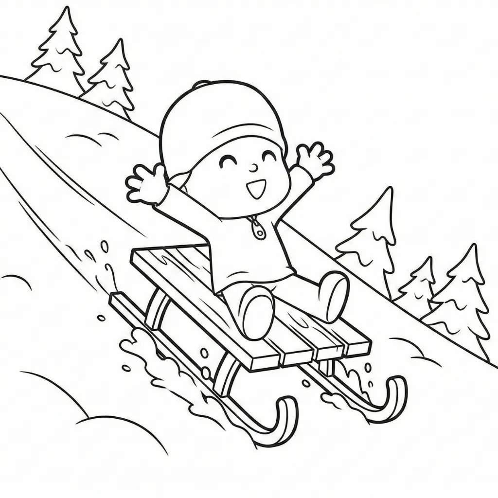 Pocoyó de Navidad 3 para colorear para imprimir pdf