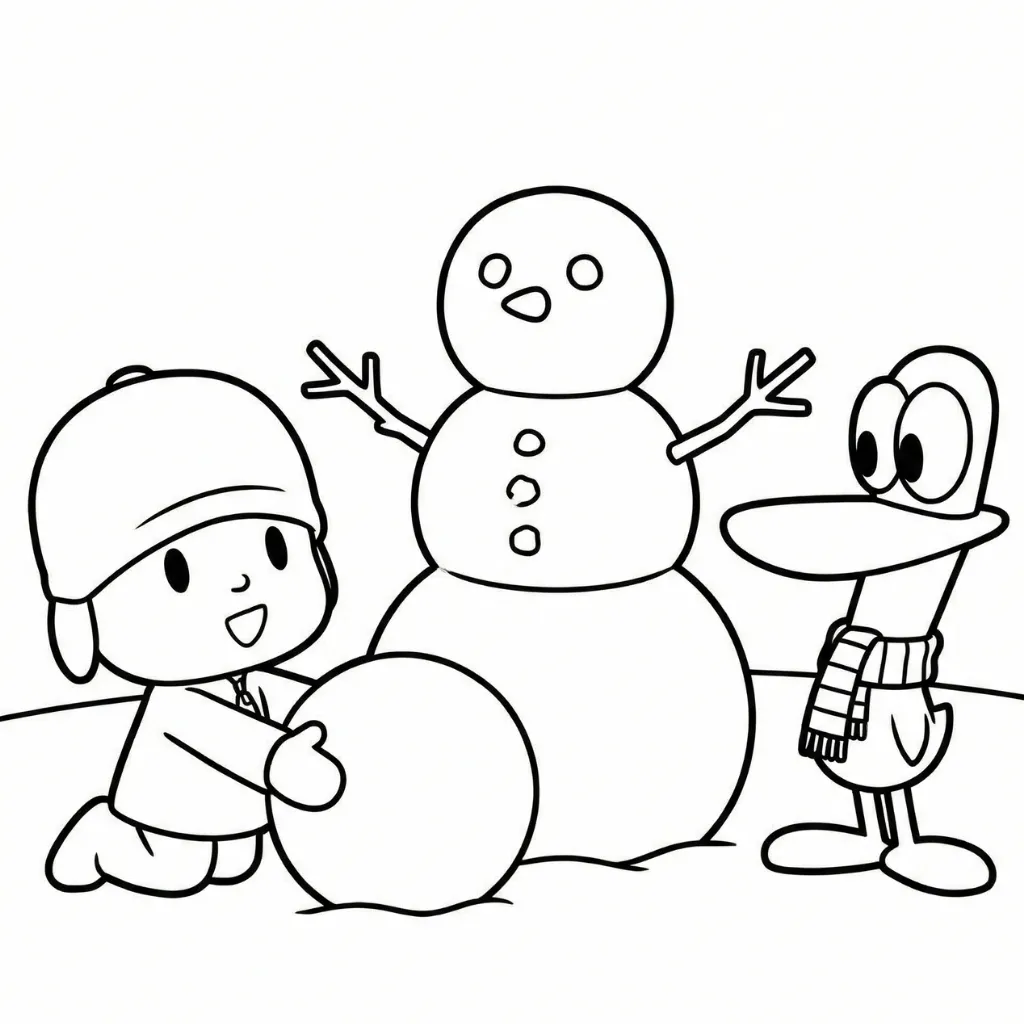 Pocoyó de Navidad 4 para colorear para niños