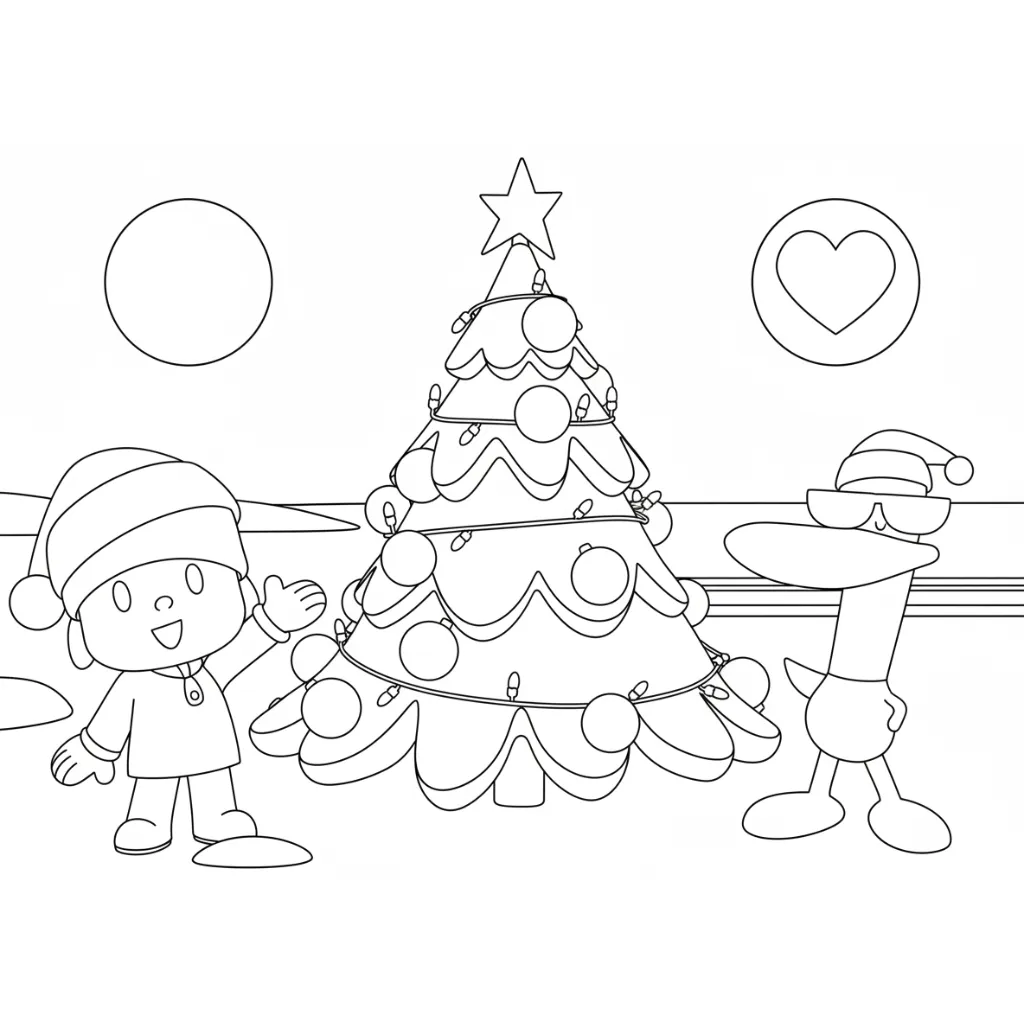 Pocoyó de Navidad 9 para colorear para niño de para imprimir