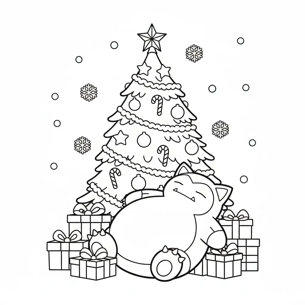 Pokémon de Navidad para colorear para niños para imprimir