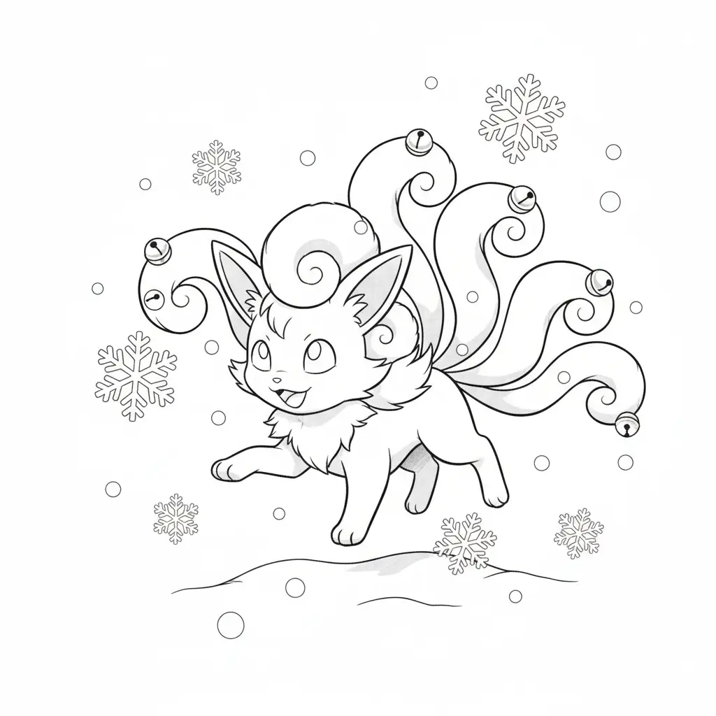 Pokémon de Navidad para colorear y recortar