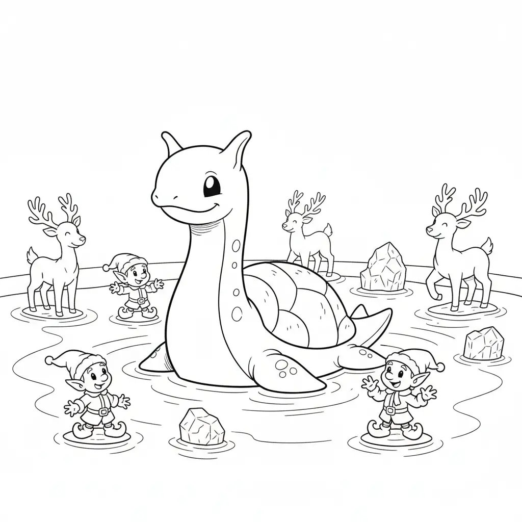 imprimir Pokémon de Navidad para colorear