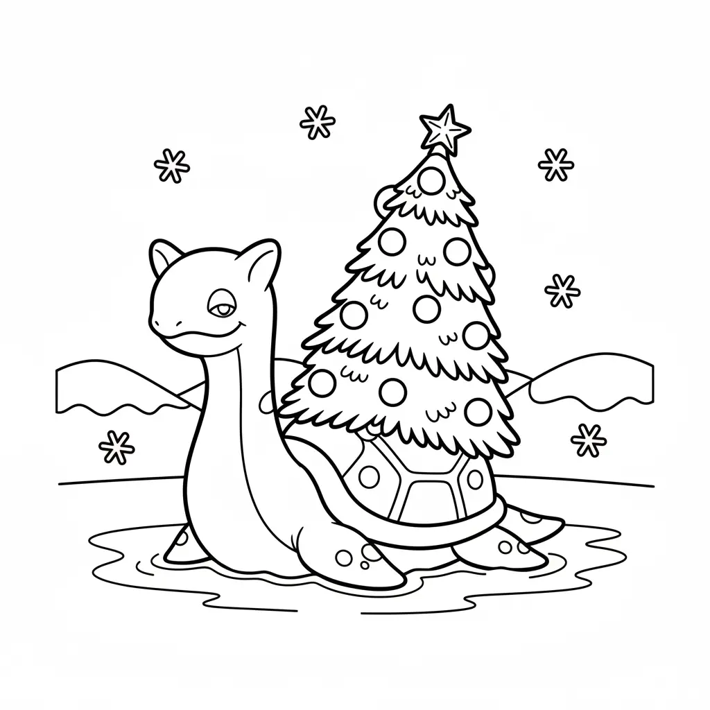 Pokémon de Navidad para colorear y recortar 1