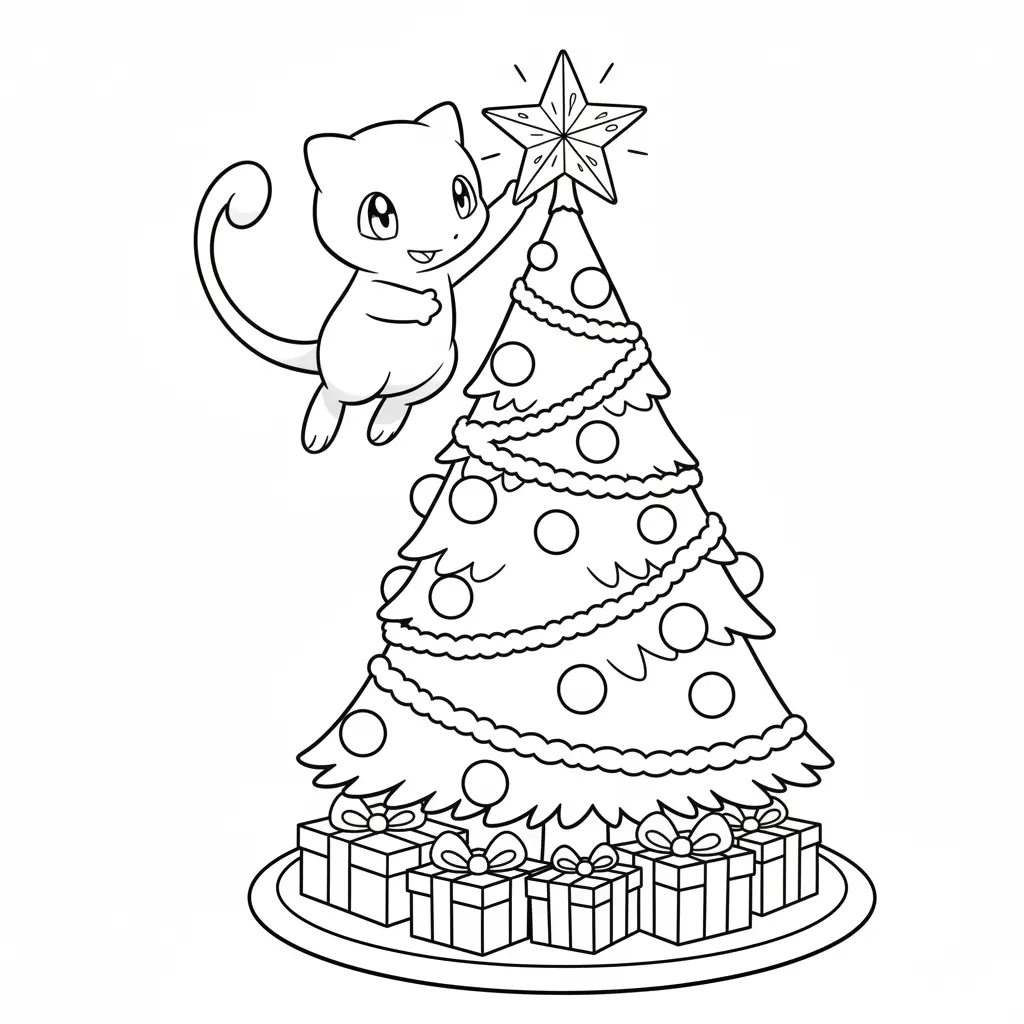 Pokémon de Navidad para colorear para imprimir para niño de 7 años