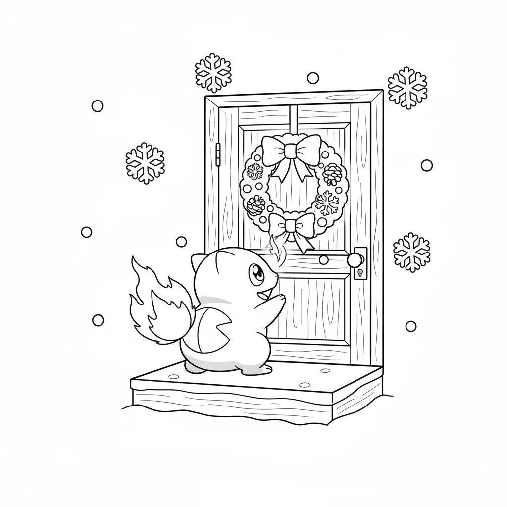 imprimir Pokémon de Navidad para colorear 1