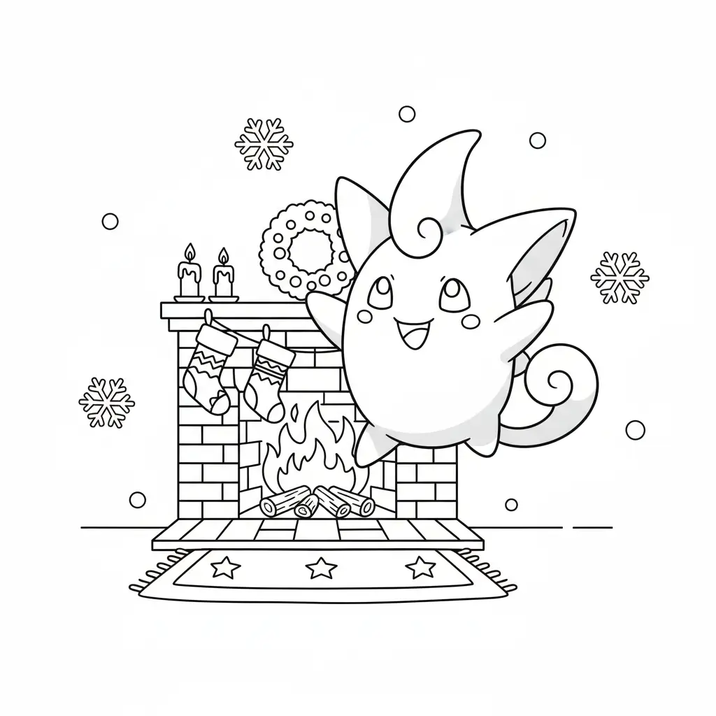 imprimir Pokémon de Navidad para colorear para niño