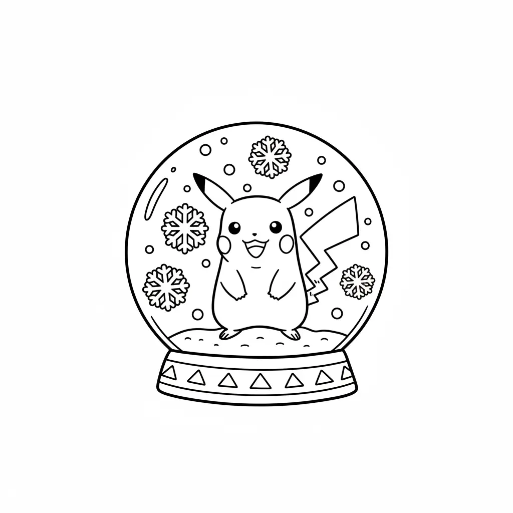 Pokémon de Navidad para colorear para niño de 7 años