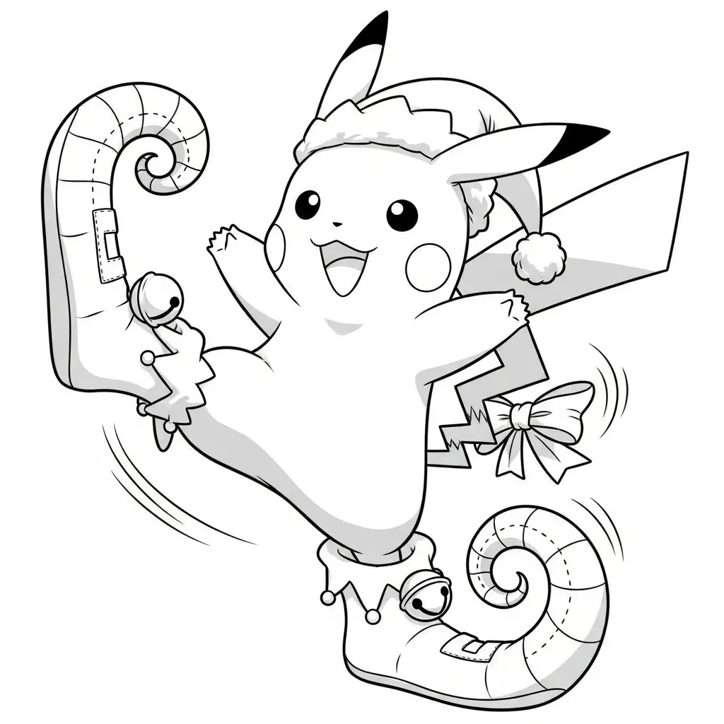 Pokémon de Navidad para colorear en línea para niño