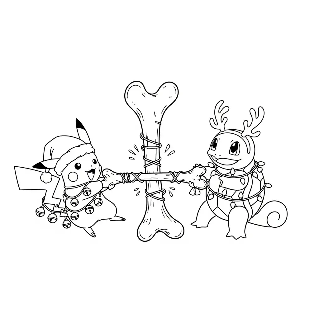 Pokémon de Navidad para colorear para imprimir pdf