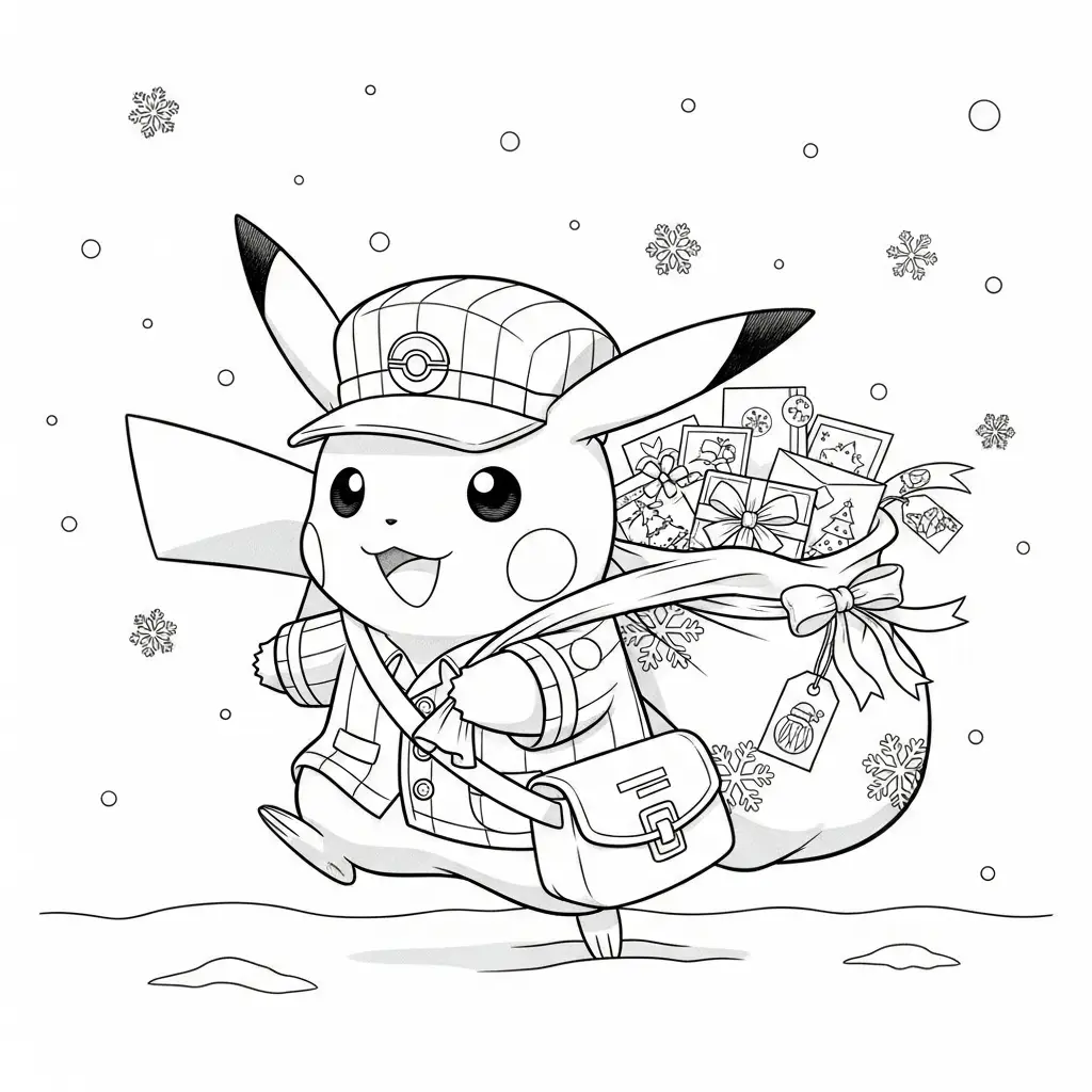 Pokémon de Navidad para colorear para imprimir pdf 1