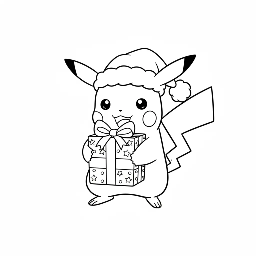 Pokémon de Navidad para colorear para niños para imprimir gratis