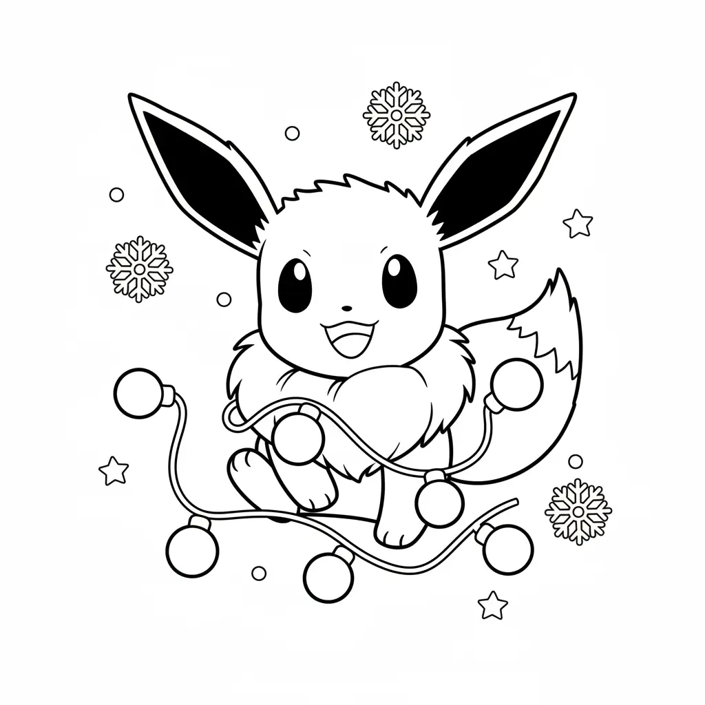 Pokémon de Navidad para colorear para imprimir pdf gratis