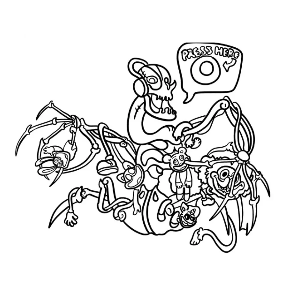 Poppy Playtime 4 5 para colorear para imprimir pdf gratis