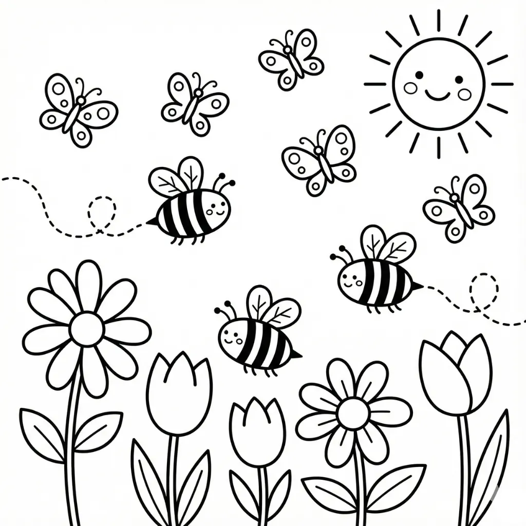 Primavera 10 para colorear para imprimir pdf