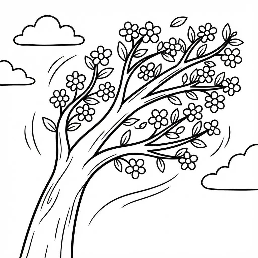 Primavera 5 para colorear para imprimir