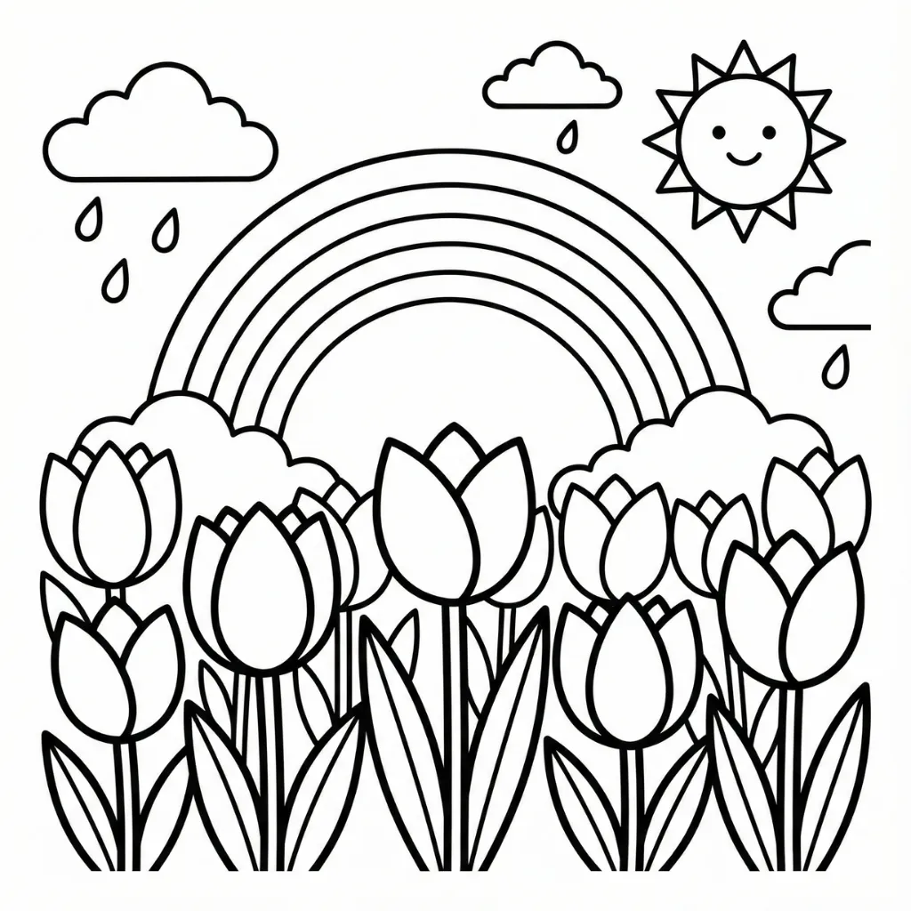 Primavera 7 para colorear para niños para imprimir