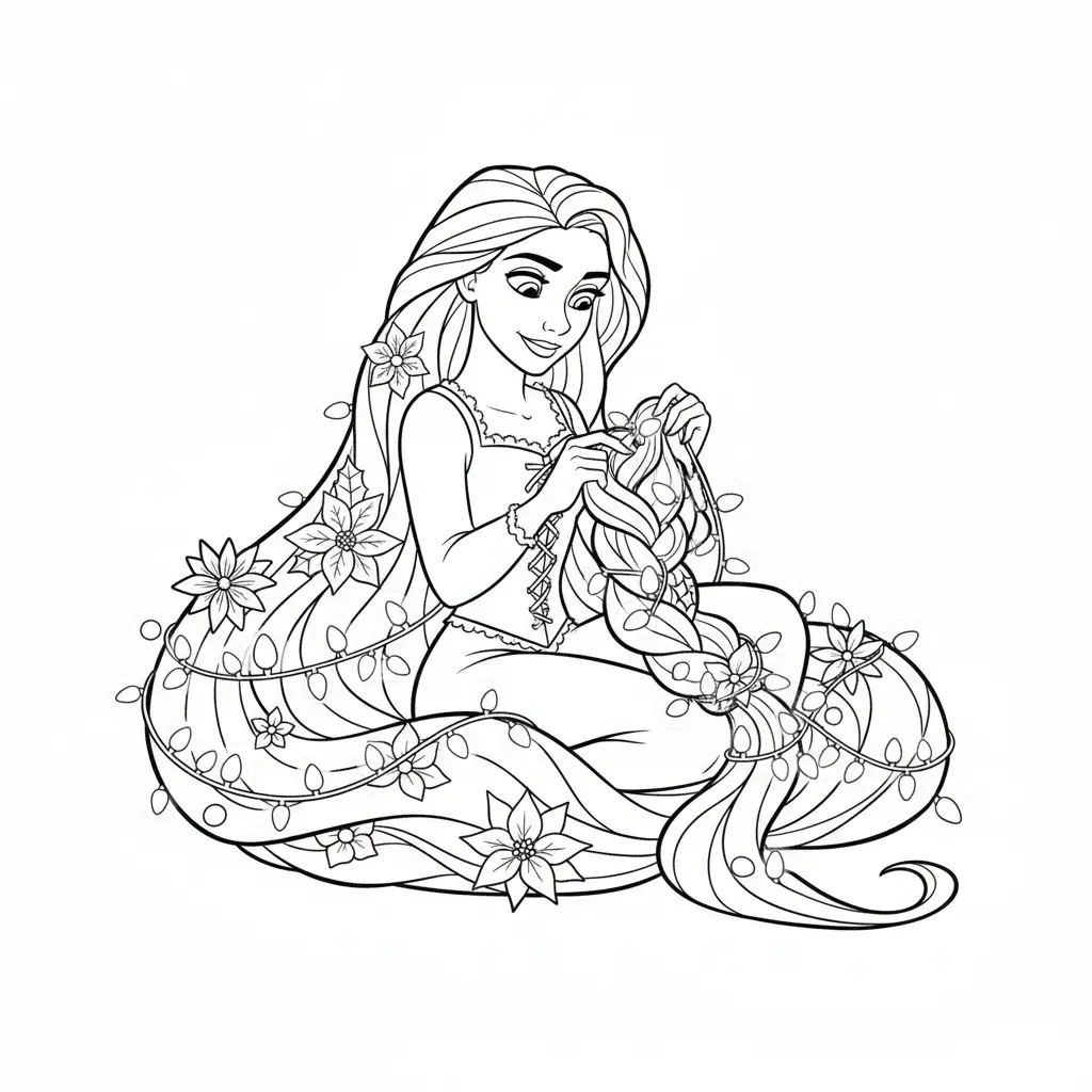 Princesas Disney de Navidad para colorear y recortar