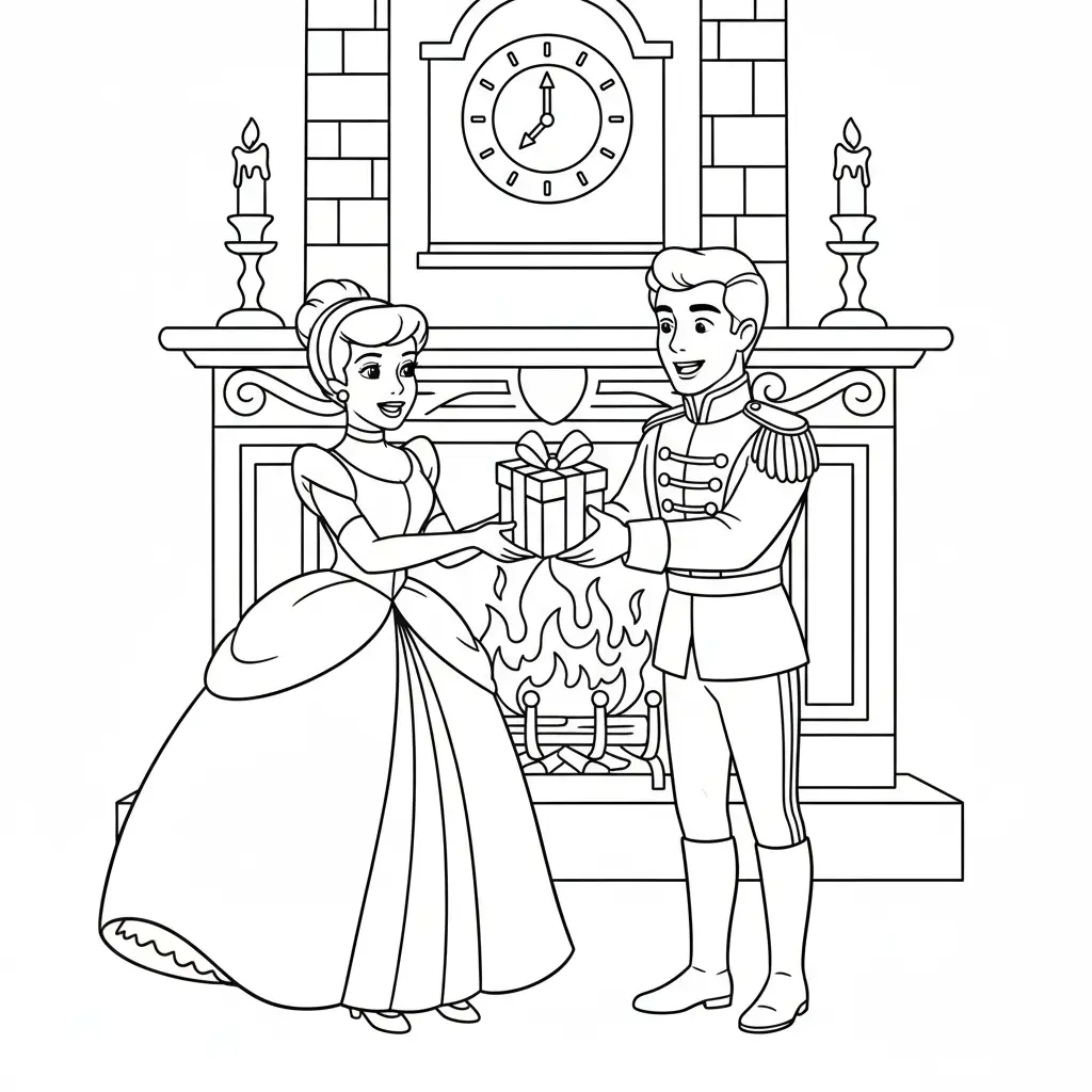 Princesas Disney de Navidad para colorear para imprimir para niño de 8 años