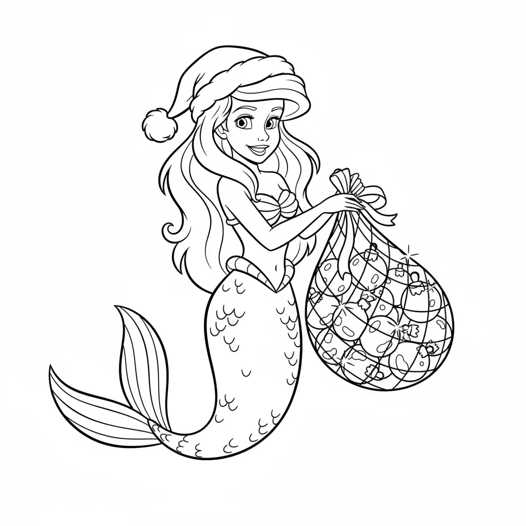 Princesas Disney de Navidad para colorear para niño para imprimir