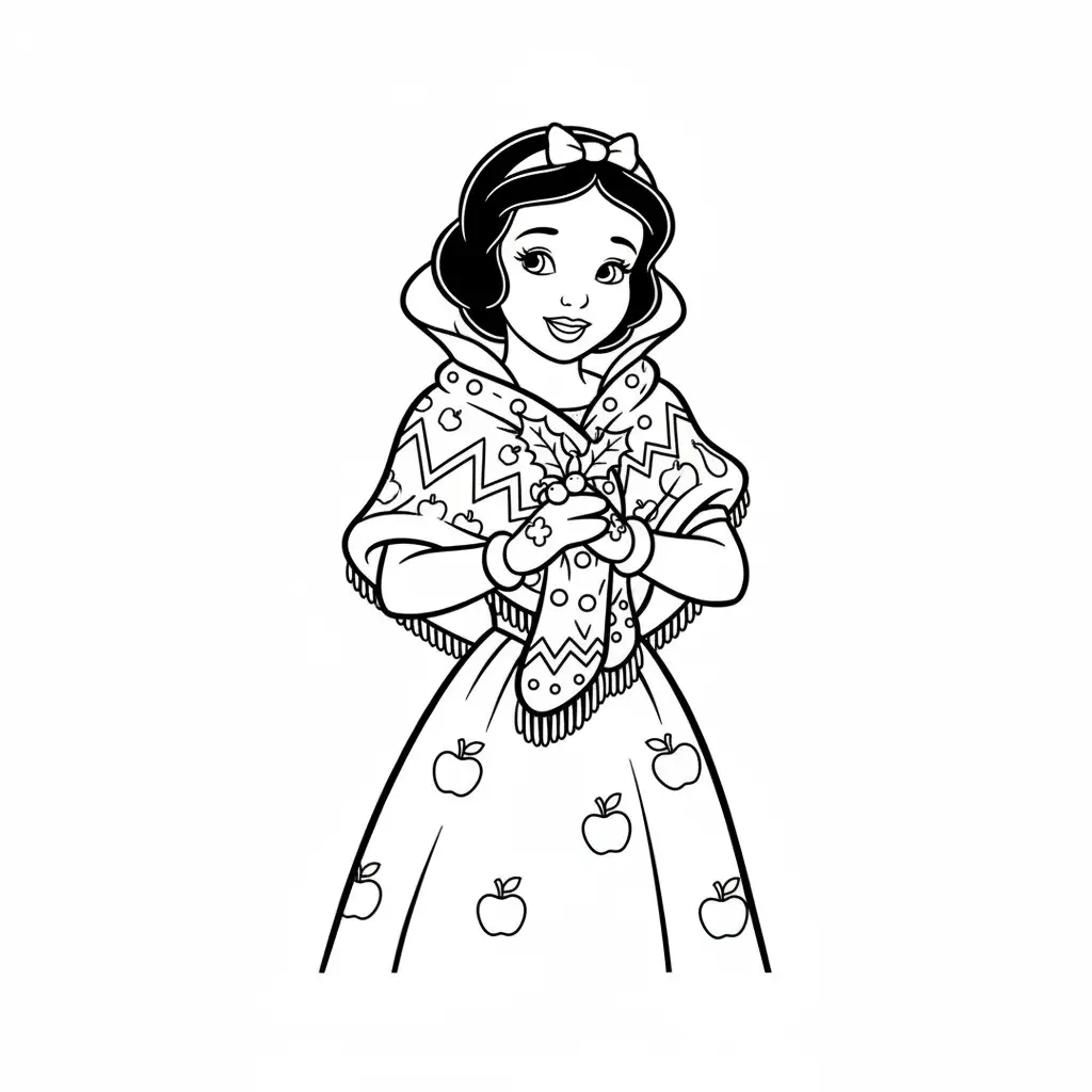 Princesas Disney de Navidad para colorear para niños para imprimir