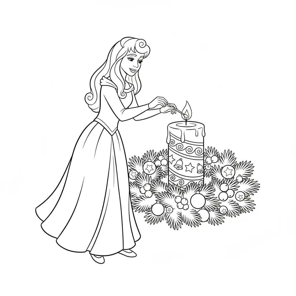 Princesas Disney de Navidad para colorear para imprimir