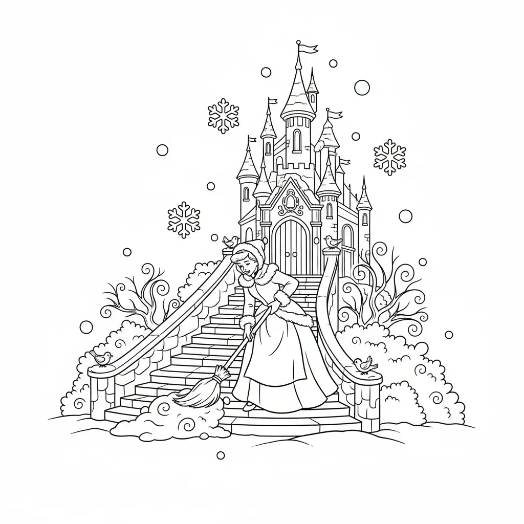 Princesas Disney de Navidad para colorear para imprimir para niño de 7 años